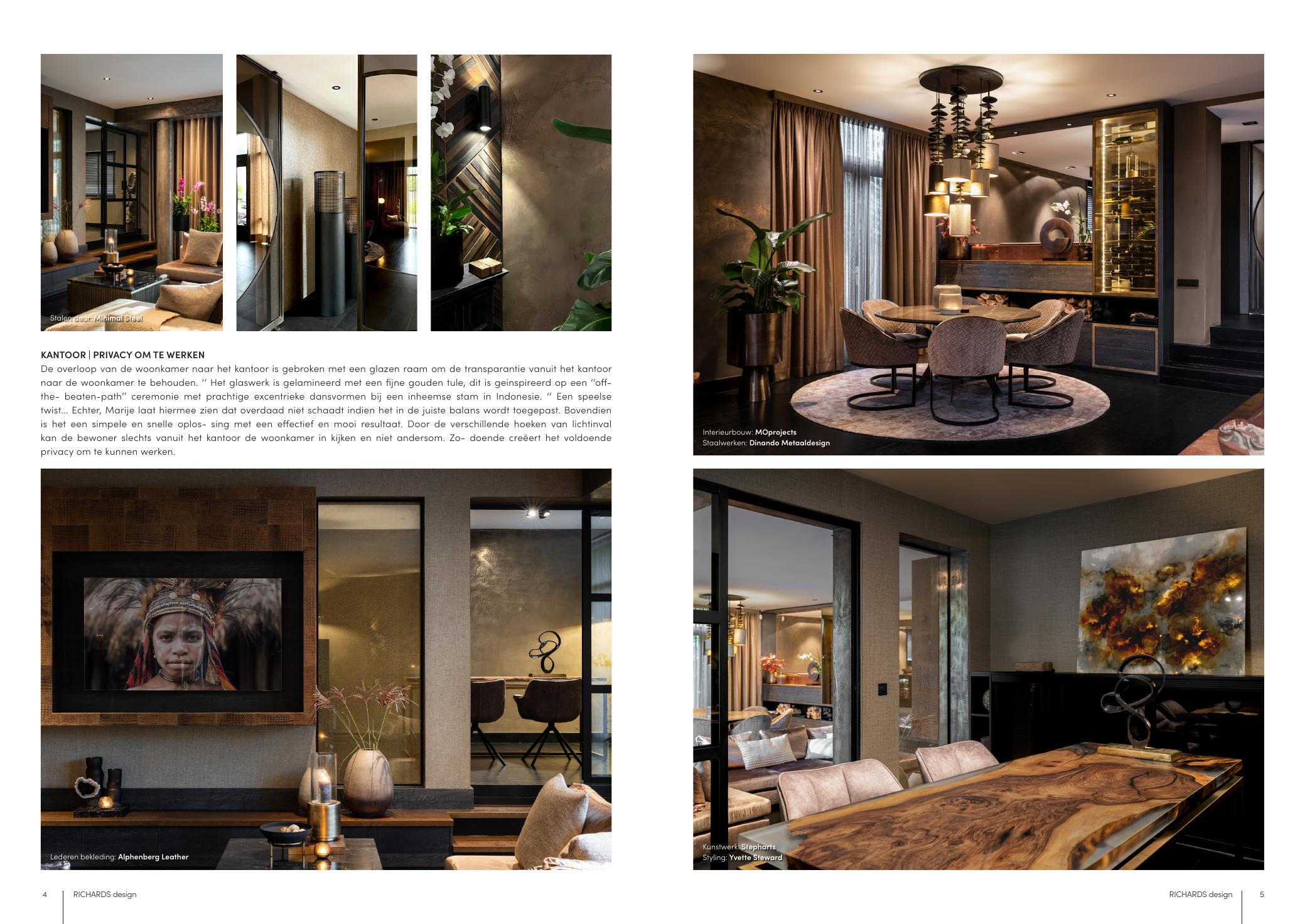 The Art of Living spread showing kitchen and living areas