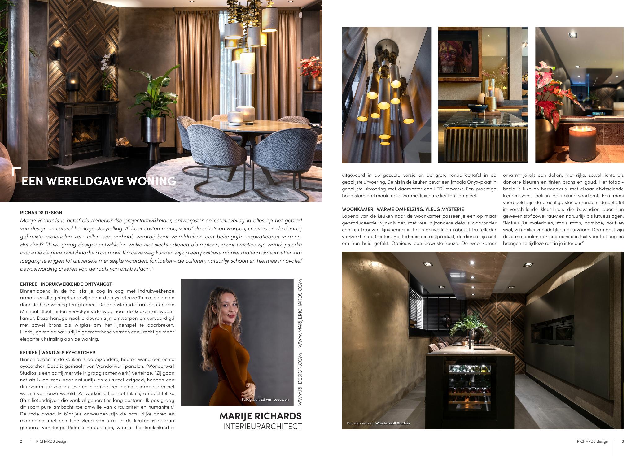 The Art of Living opening spread of the RICHARDS Design residence