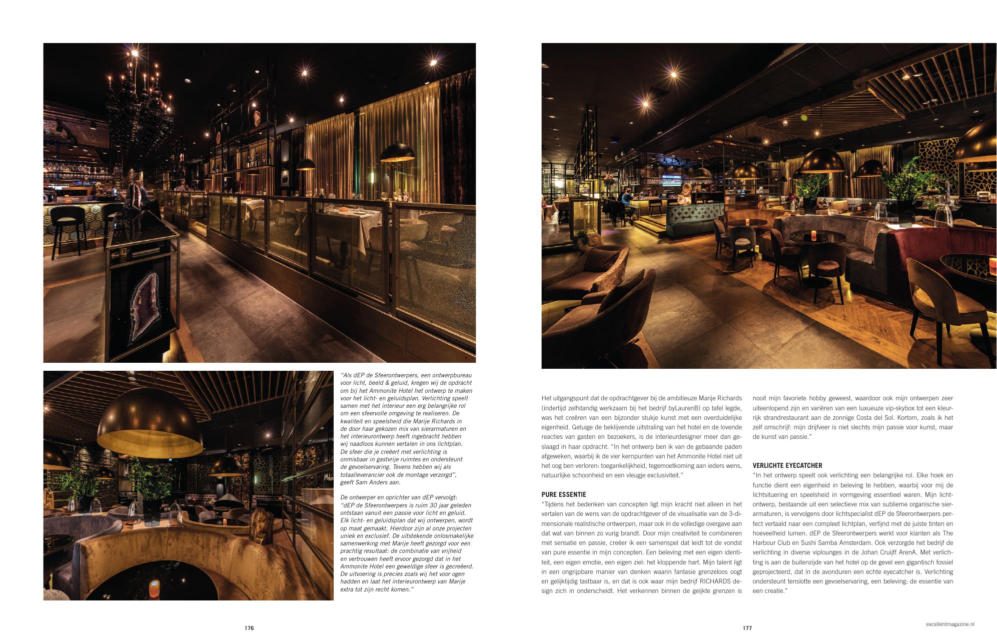 EXCELLENT Magazine spread with Ammonite Hotel interior photography